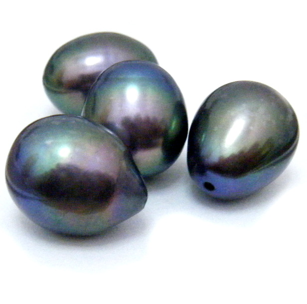 Black 10-11mm Half Drilled Drop Single Pearls